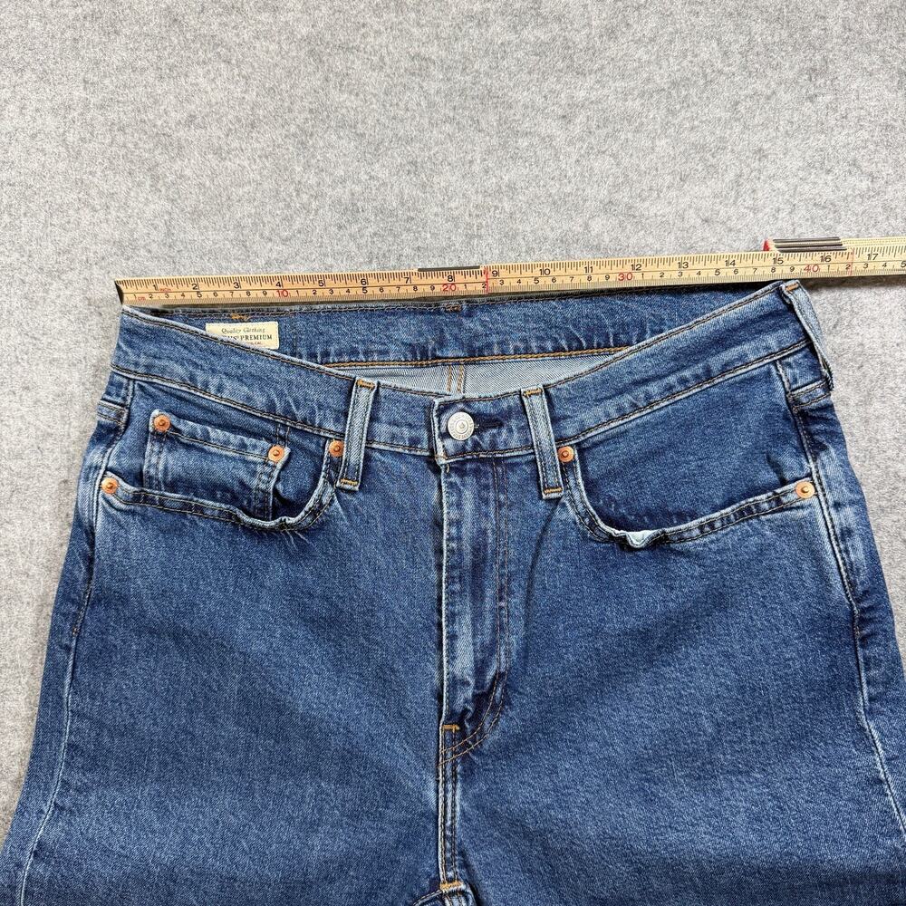 Levi's 514 Straight Jeans Mens 34x32 Medium Blue Wash Stretch Denim Red Tab - Picture 6 of 15